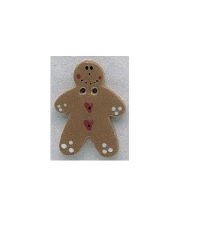 Mill Hill Ceramic Buttons 86156 Gingerbread With Heart