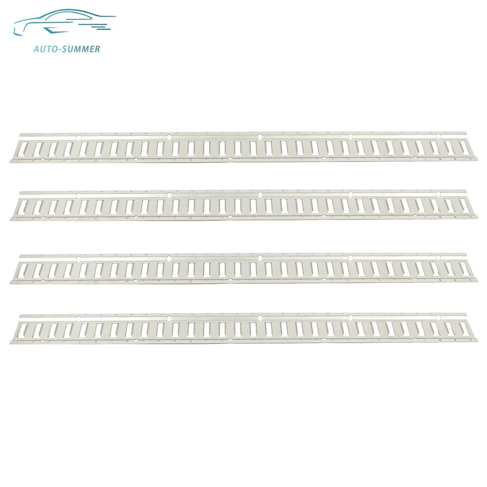 4pc Durable Carbon Steel E Track Tie Down Rail Kit Silver Galvanized Replacement