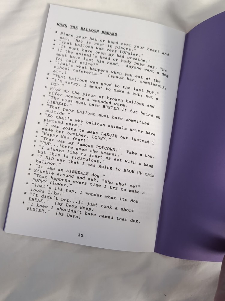 Dewey's Clown Gags & Giggles Booklet