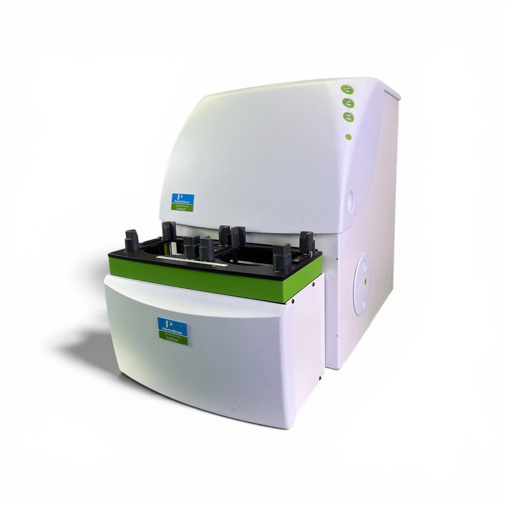 PerkinElmer EnVision 2105-0010 Plate Reader Dual Detector w/ Stacker & Software
