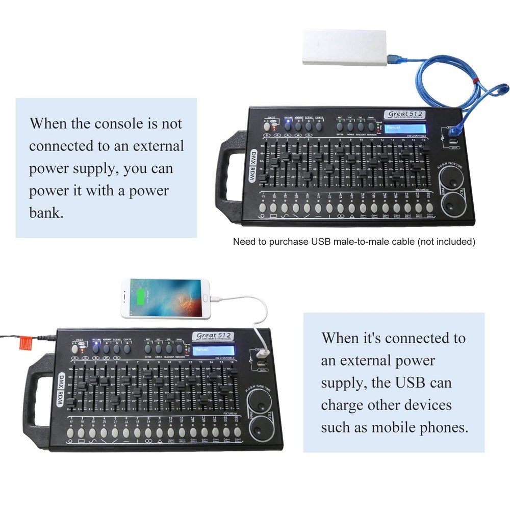 512Channel DMX Stage Light Controller with Builtin Programs and RDM Function