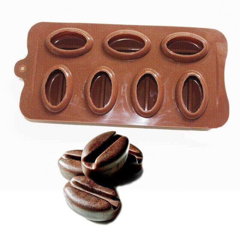 3-D Beans Ice Cube Soap Candy Plaster Jello Coffee Beans Shape Mold Silicone