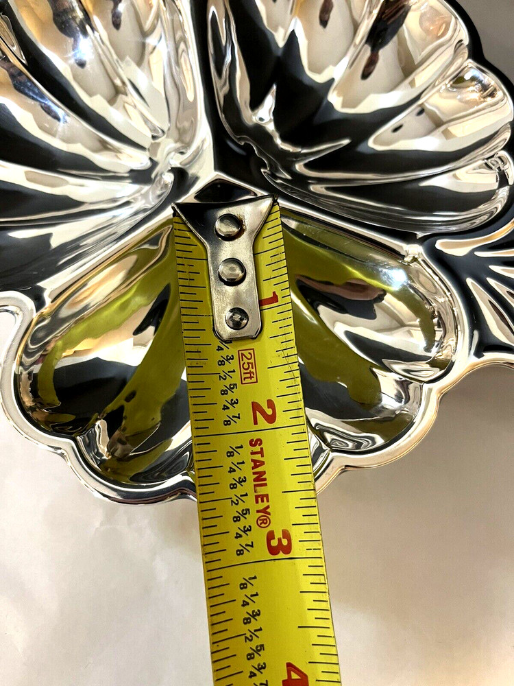 Frank Smith Sterling Silver Divided Clover Dish 126 Grams No Monogram.
