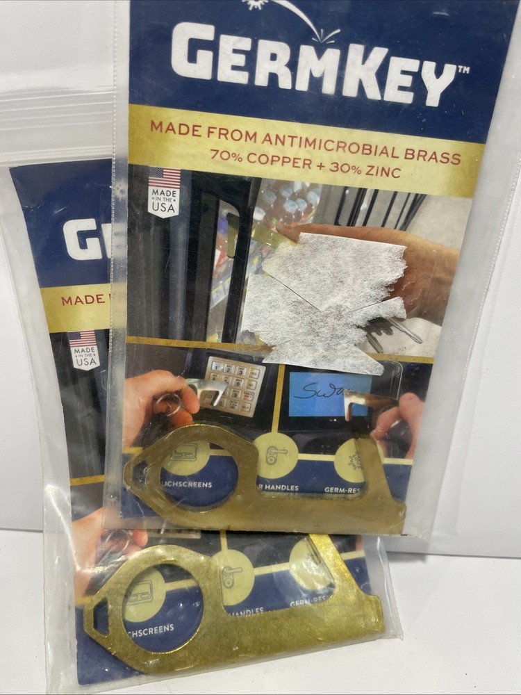 2 - Germ Key Solid Brass Antimicrobial GermKey Touch Tool Brand New