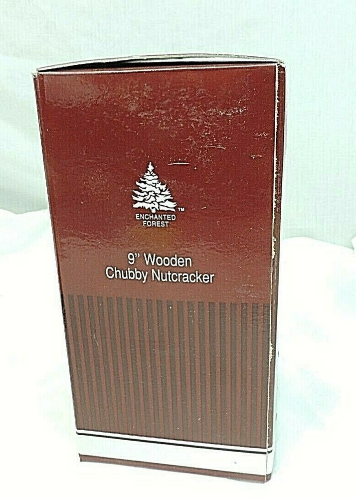 9" WOODEN CHUBBY NUTCRACKER, ENCHANTED FOREST