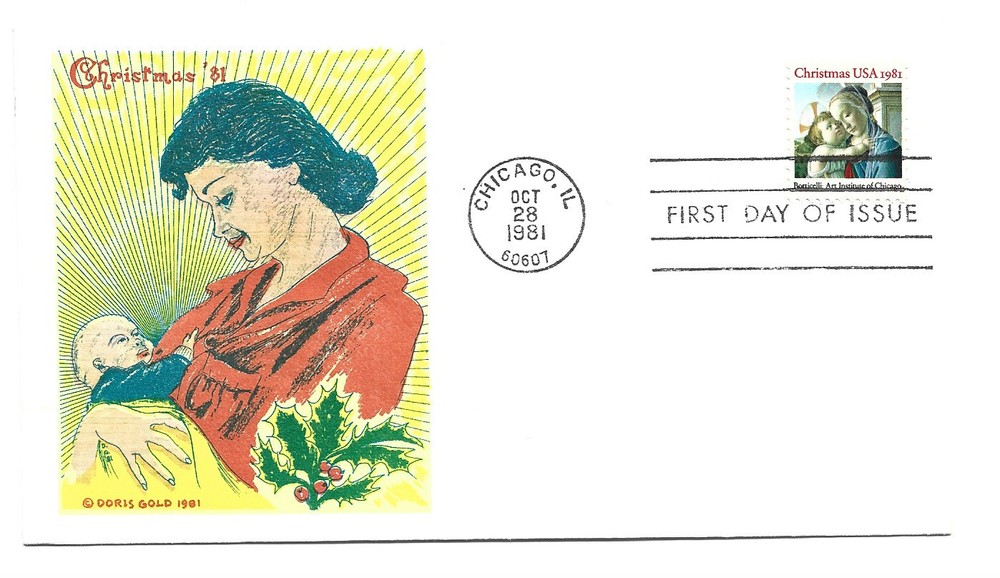 1939 Christmas 1981, Madonna, Doris Gold FDC