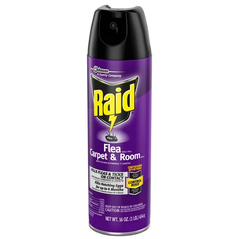 3 Cans Raid Flea Killer Plus Carpet & Room Spray Kills Fleas Bed Bugs Eggs 18oz