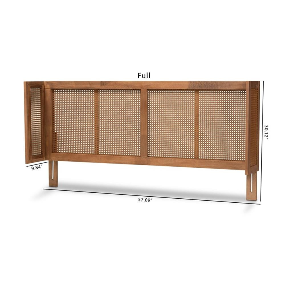 Baxton Studio Rina Full Size Ash Brown Finished Wood Headboard