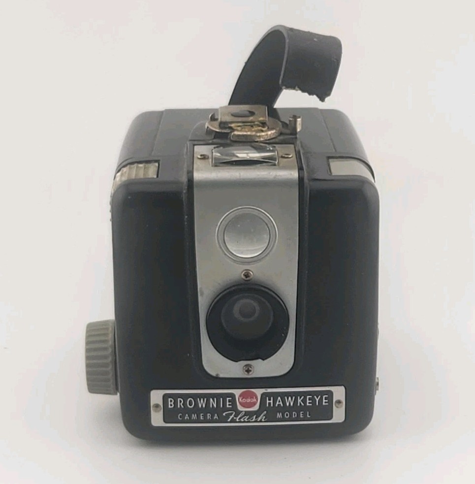 Kodak Brownie Hawkeye Flash Model Camera Vintage Untested Strap Damage