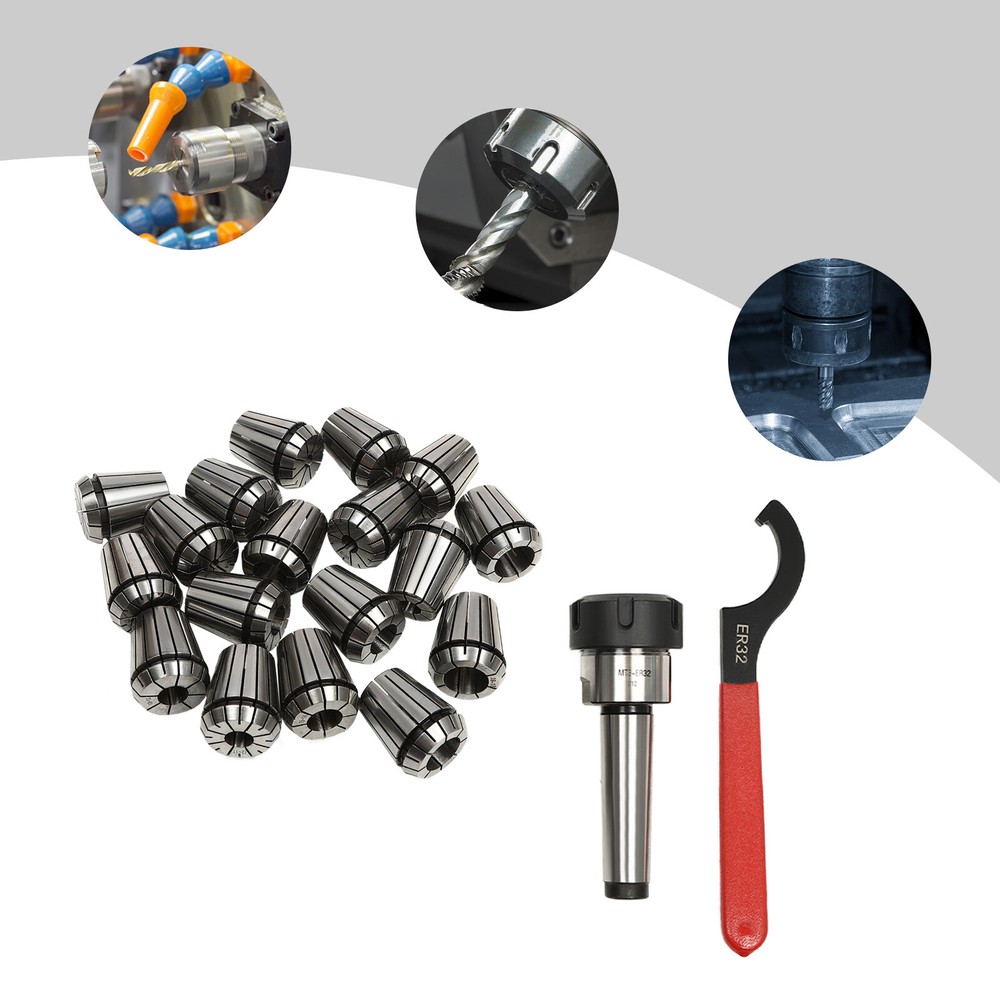 Collet 18Pc/Set Shank Chuck Tools+Box Fit Milling Machine/Lathe/Drilling