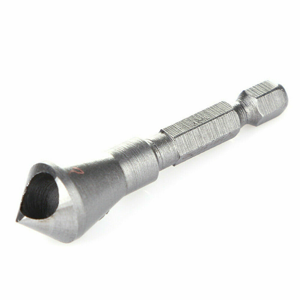 3Pcs Chamfer Countersink Deburring Drill Bits Set Kit Cutting Metal Wood Tool