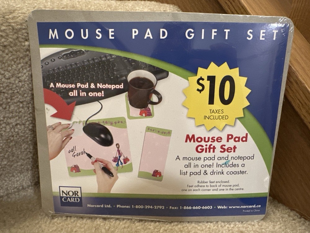 Shopping-Themed Notepad with Mouse Pad New