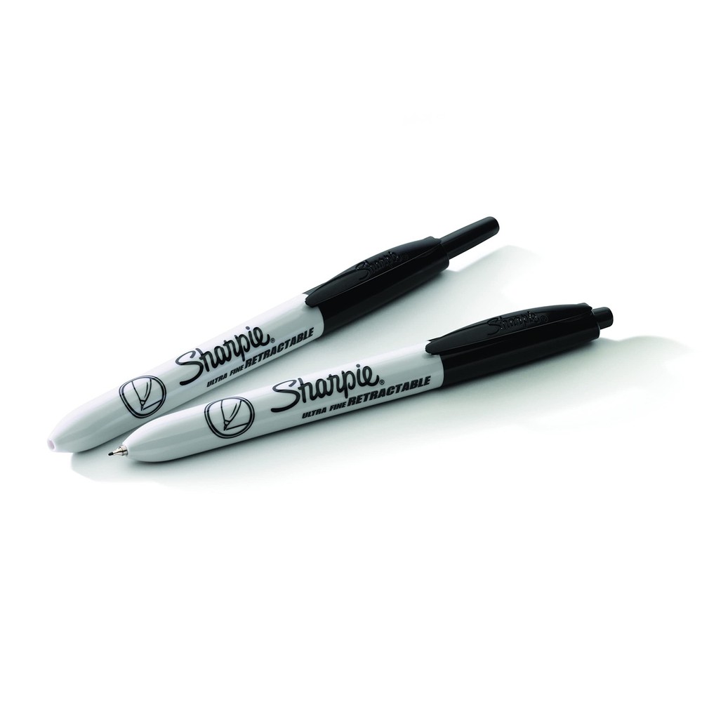 Retractable Permanent Markers, Ultra Fine Point, Black, 12 Count
