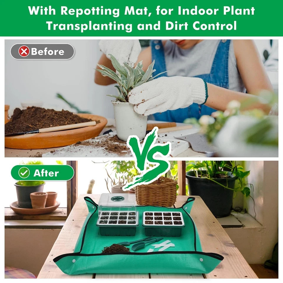 Reusable Seed Starter Tray with 72 Soft Silicone Cells, 6 Pack Seed Starter K...