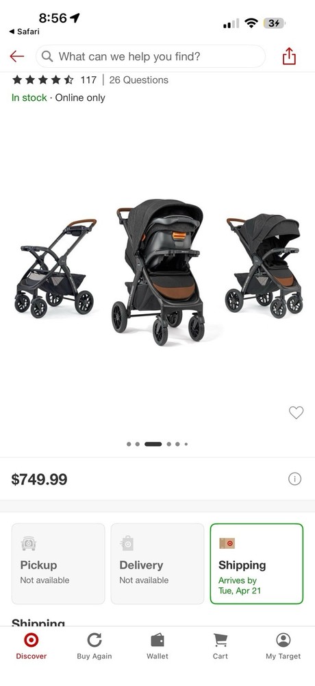 Chicco Bravo Primo Stroller Black Brown Single Folding Adjustable Handles Basket