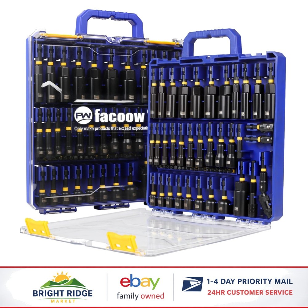 55PCS Magnetic Deep Impact Nut Driver Set with Storage Box and Extensions
