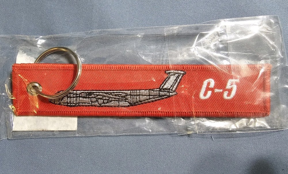 C-5 Super Galaxy Cargo Remove Before Flight Keychain, Tag, Streamer