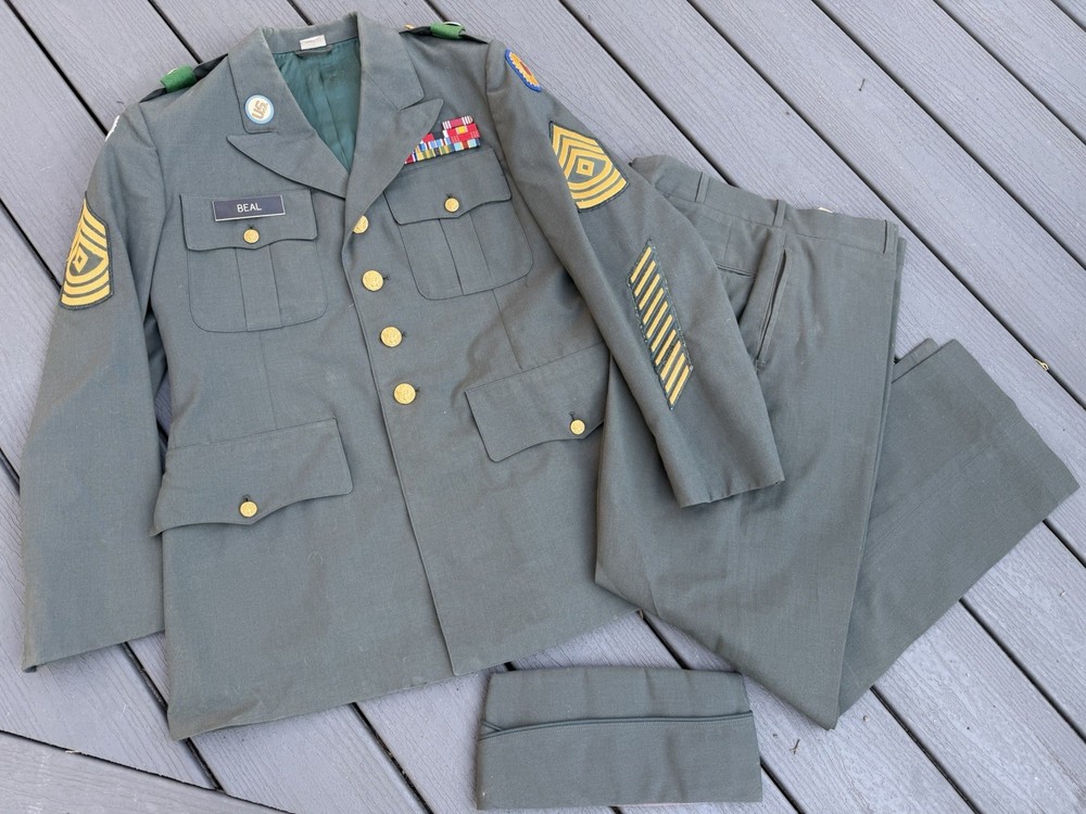US Army Class A Green Uniform Sergeant Major E9 101st Airborne Named BEAL