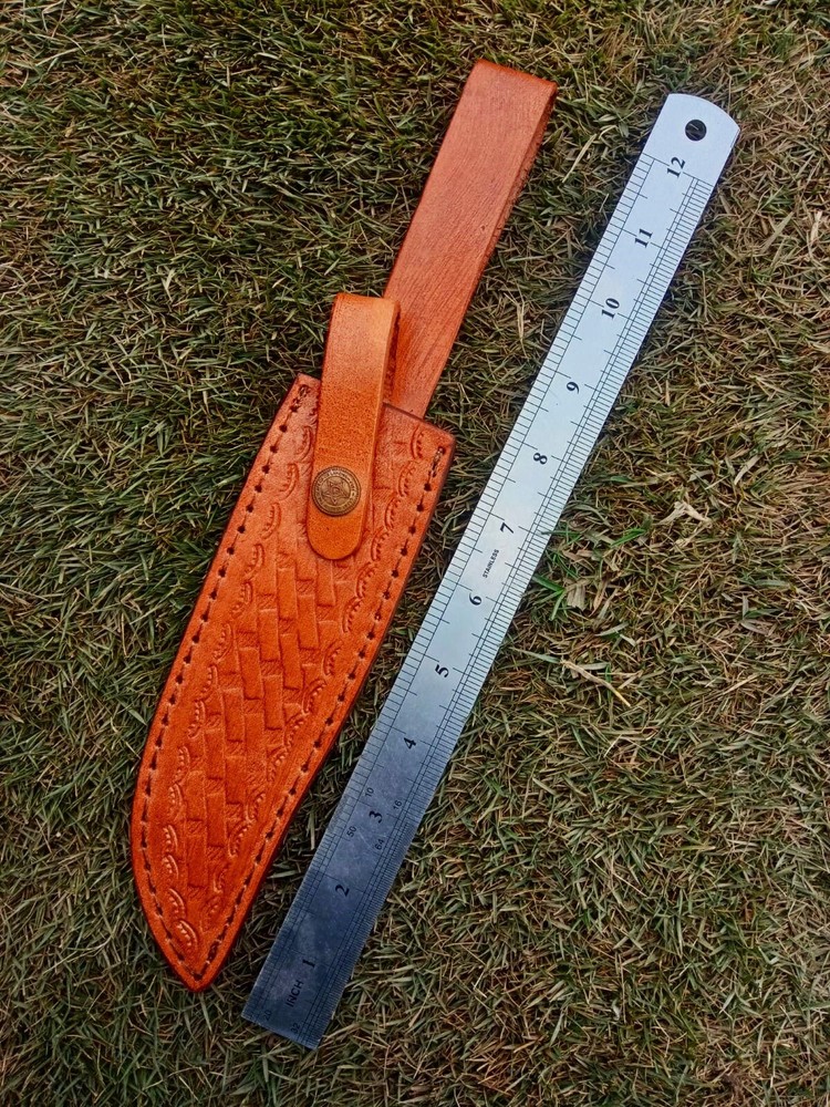 Custom Handmade Fixed blade Engraved Leather Sheath / Holster / Bowie Knife