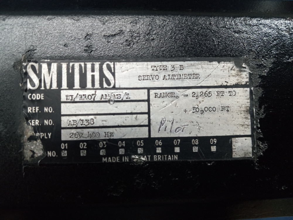 Smiths P/N WL-1107AM-MS-1 Type 3B Servo Altimeter