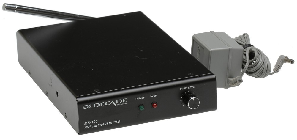 Decade MS-100 FM Mono Professional Grade Low Power Audio Transmitter Church Gym