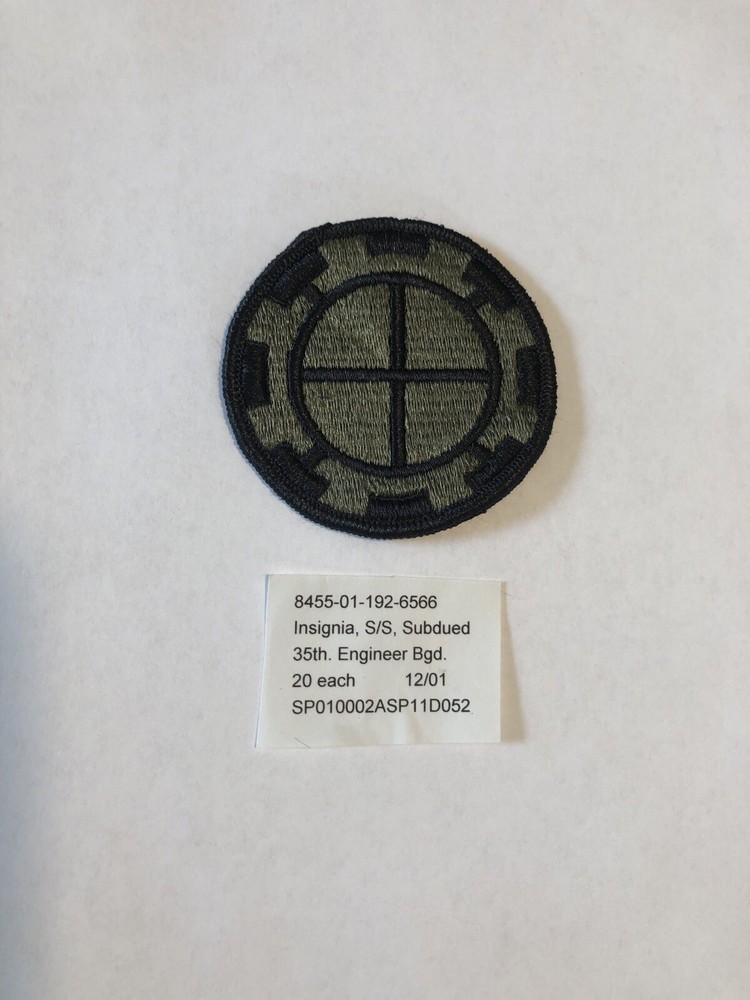35th Engineer Brigade Subdued U.S. Army Shoulder Patch Insignia