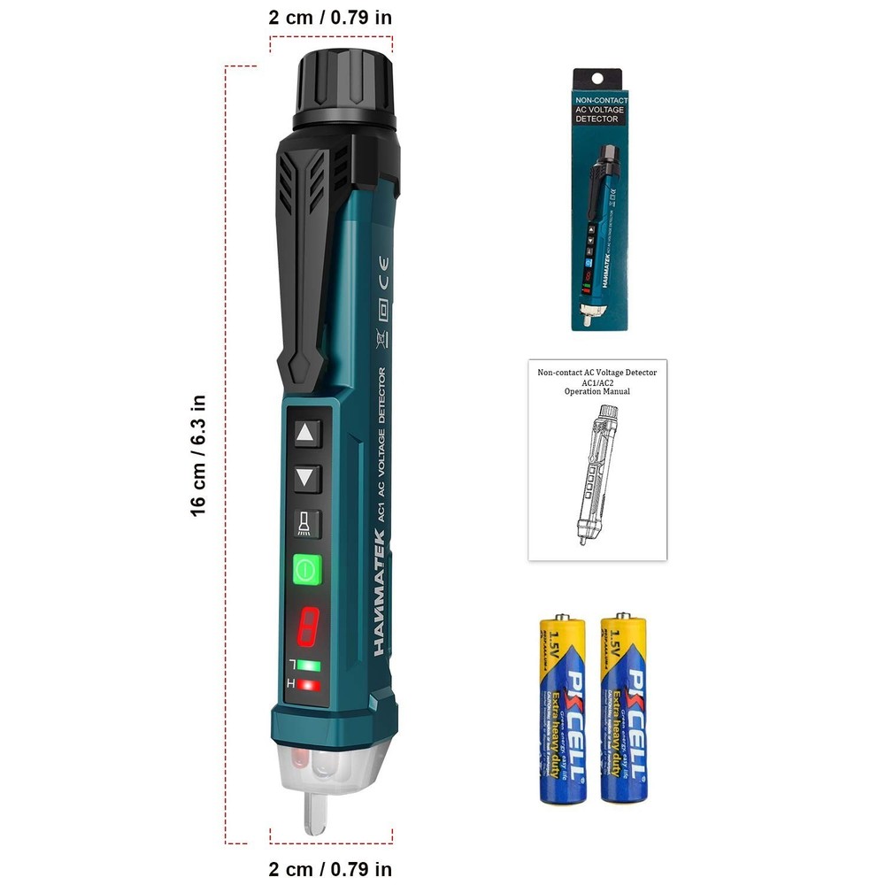 Versatile Non-Contact AC Circuit Tester with Adjustable Sensitivity & LED Light