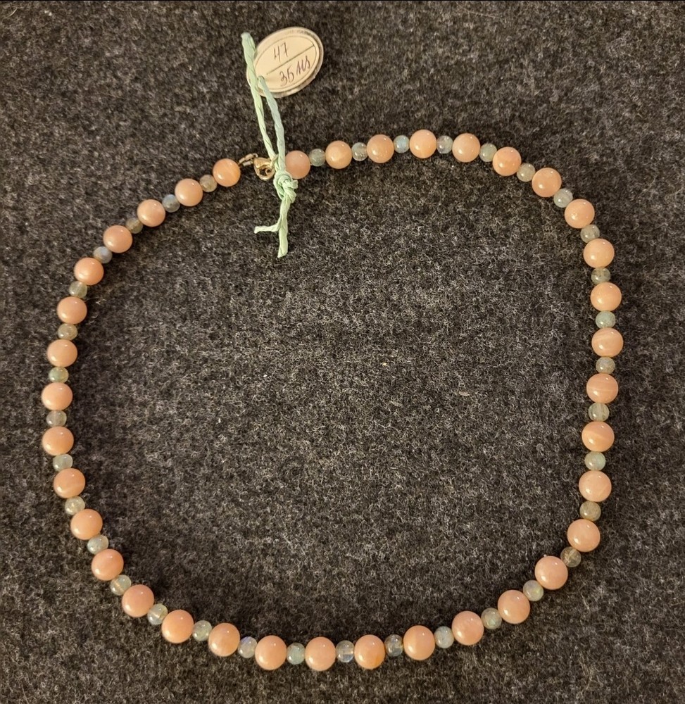 WOMENS NEW LABRADORITE NATURAL GEMSTONE PASTEL COLORS UNIQUE NECKLACE