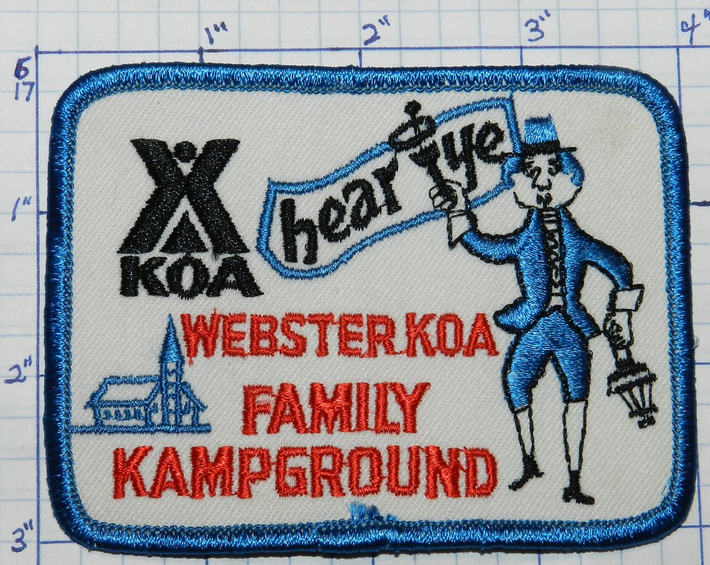 MASSACHUSETTS, WEBSTER KOA FAMILY KAMPGROUND SOUVENIR TRAVEL PATCH