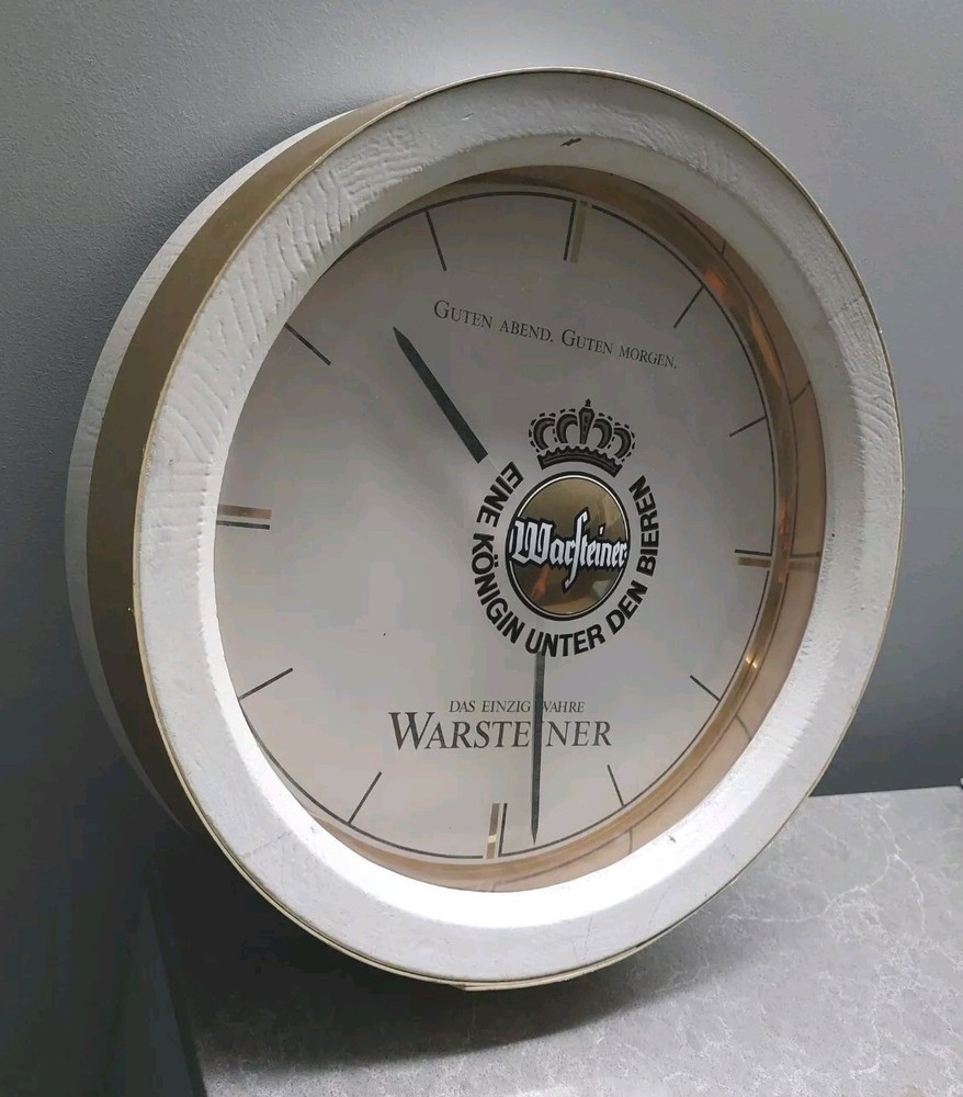 Vintage WARSTEINER Wall Clock Large Bar RESTAURANT DECOR