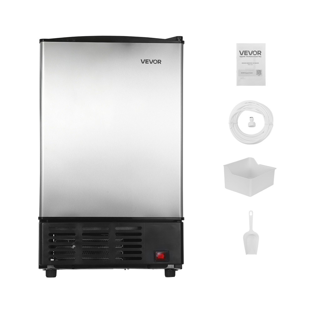 VEVOR Under Counter Ice Maker 15 LBS/Day Crescent Ice Maker & 11LBS Storage Bin