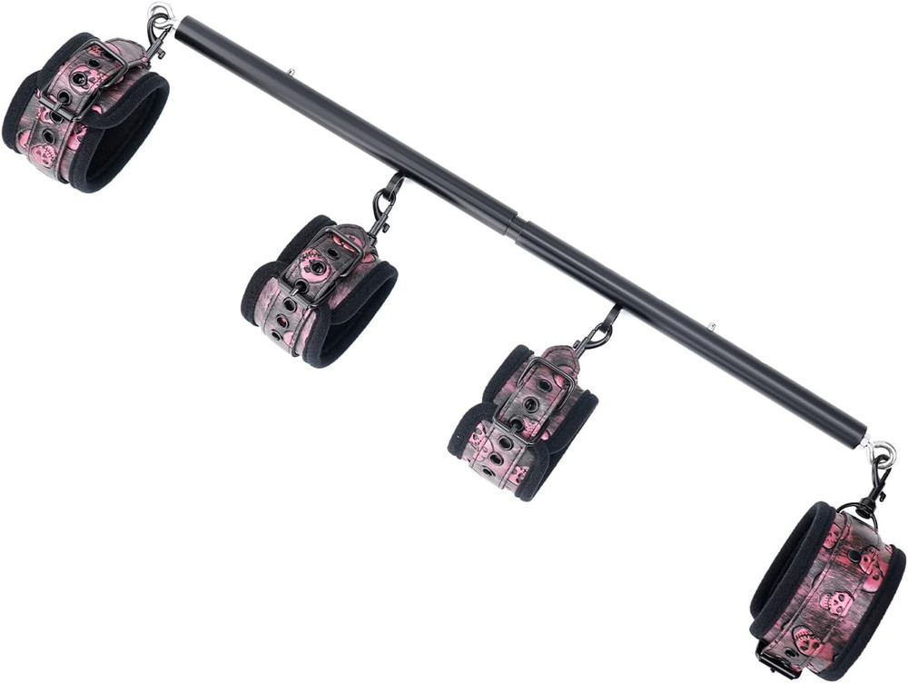 Heavy Duty Stainless Steel Expandable Workout Bar with Adjustable Straps