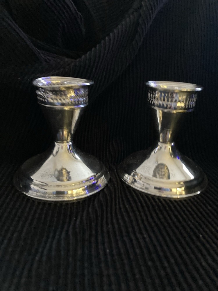 Vintage Duchin silver weighted candlesticks 1950-1970 in perfect condition