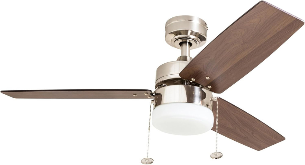 Reston, 42 Inch Modern Farmhouse LED Ceiling Fan with Light, Pull Chain, Dual Mo