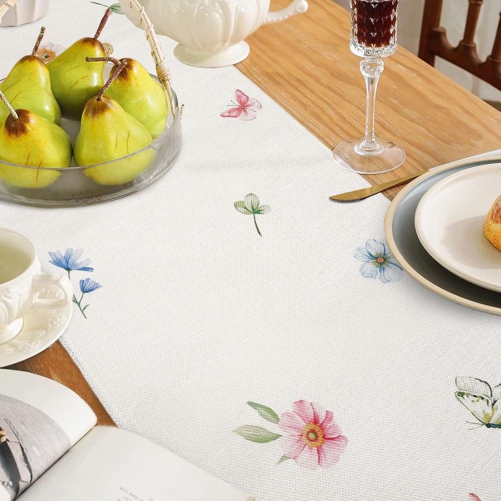 Bonhause Spring Floral Table Runner 13"W x 90"L,