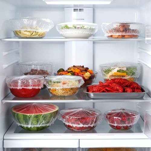 100 Pcs Bowl Covers Reusable Plastic Bowl Covers for Food Storage Baking