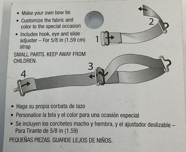 DRITZ #91 - BOW TIE SET, 1 HOOK, 1 EYE & 2 SLIDES