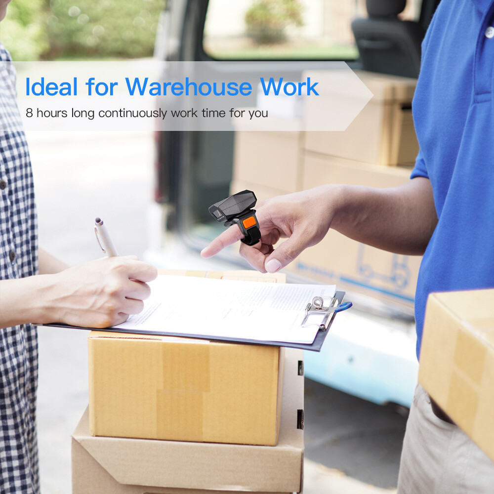 Eyoyo Wearable Ring Barcode Scanner 1D 2D QR PDF417 Data Matrix Code POS Reader