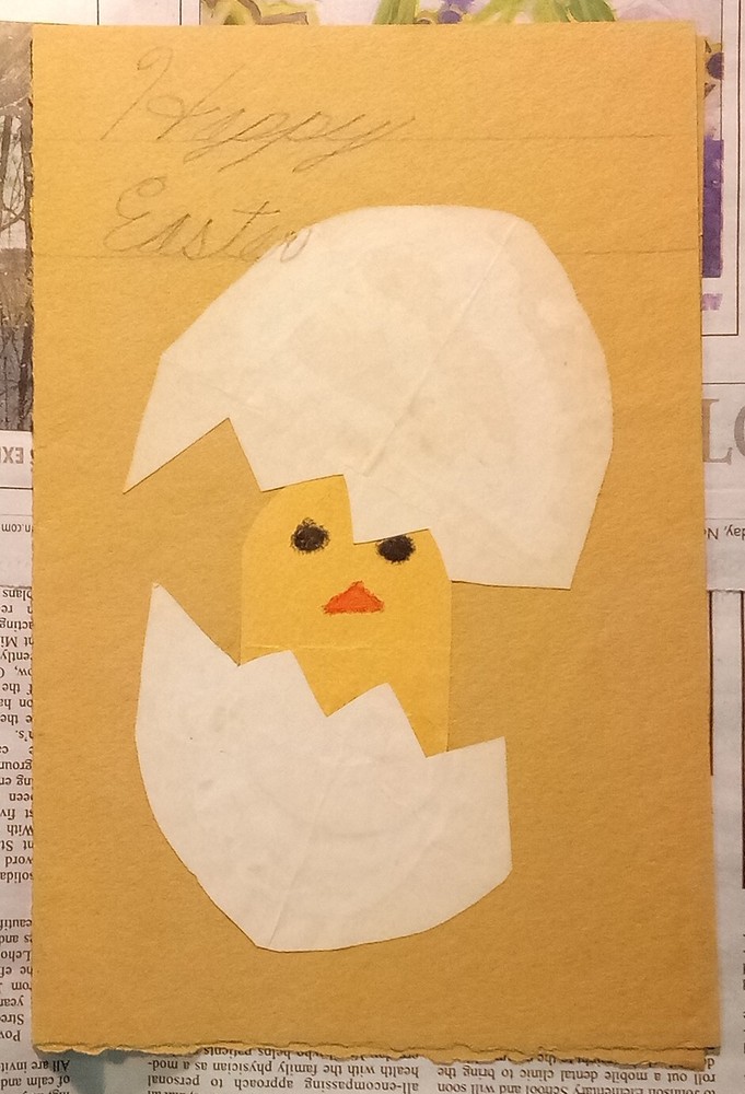 Vintage MCM Homemade Easter Greeting Card