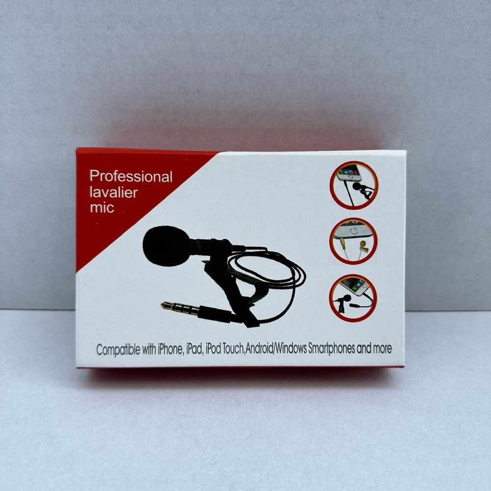 Lavalier Professional Condenser Clip-On Microphone 4.9 ft