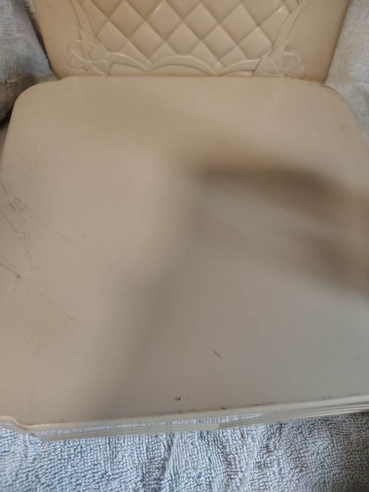 Superlon Vintage Plastic Vanity Sewing Box Light Beige