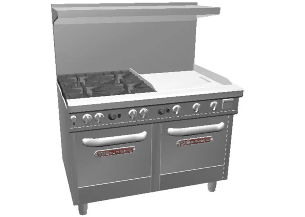 Southbend 4481EE-2TR Ultimate 48" Gas 4 Burner Range w/ 24" Right Griddle