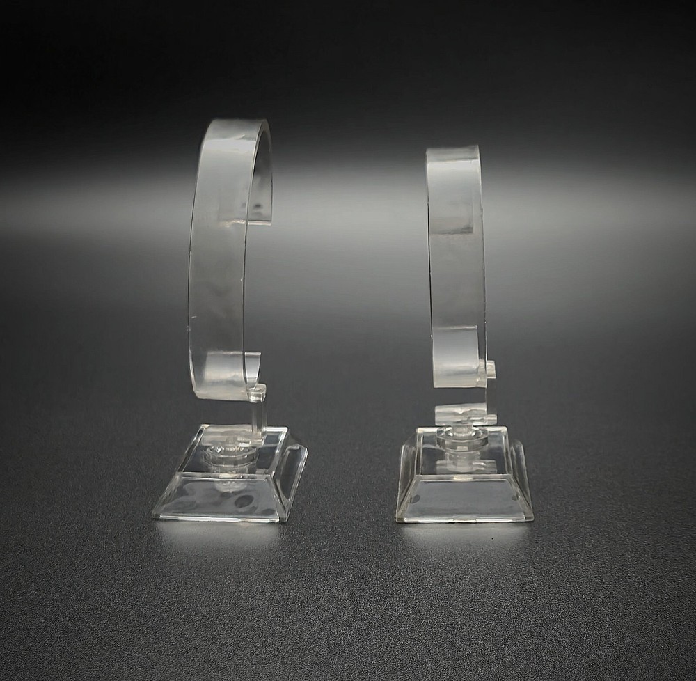 Clear Watch Display Stand - Watch Holder - Microfiber Cloth