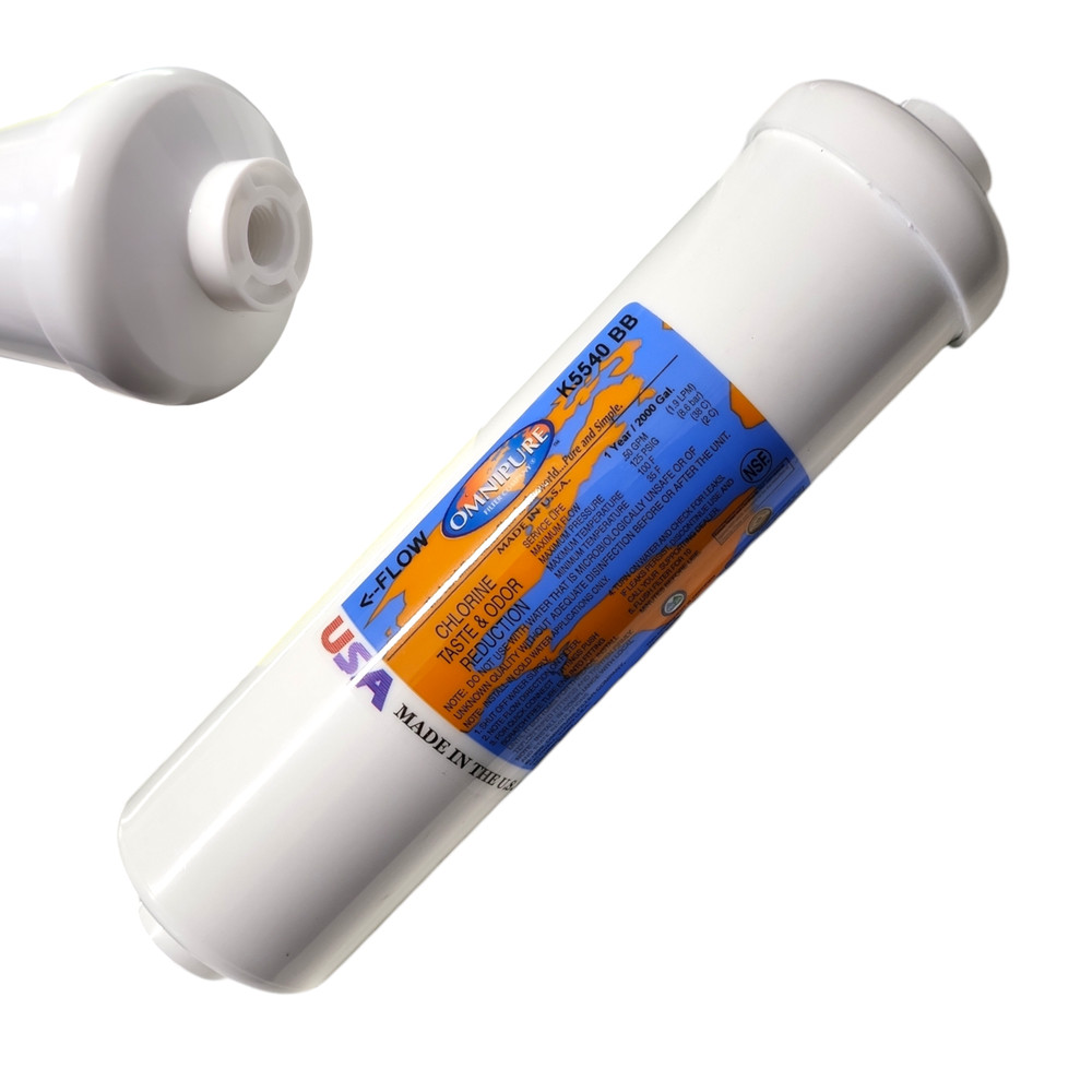 Omnipure K5540-BB Inline GAC 10" x 2.5" Postfilter 1/4"NPT 3-PACK