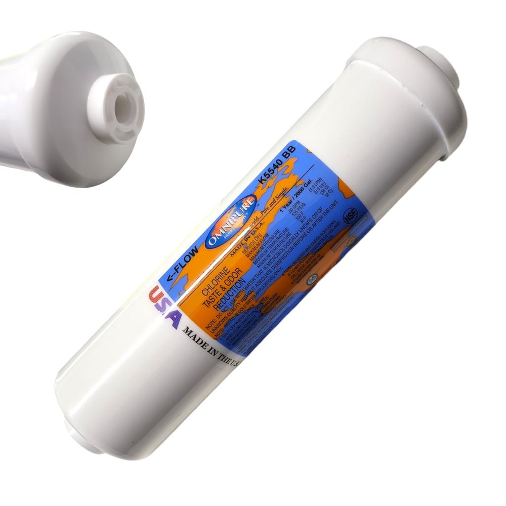 Omnipure K5540-BB Inline GAC 10" x 2.5" Postfilter 1/4"NPT