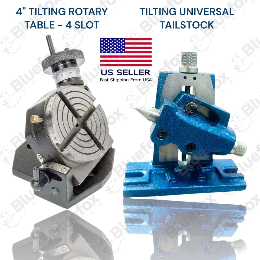 4" inch 100 mm Rotary Table Tilting Dividing Head &Adjustable Tilting Tailstock