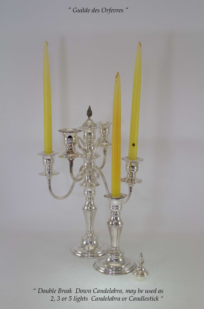 Candelabra, 3 Light, Beaded or Plain