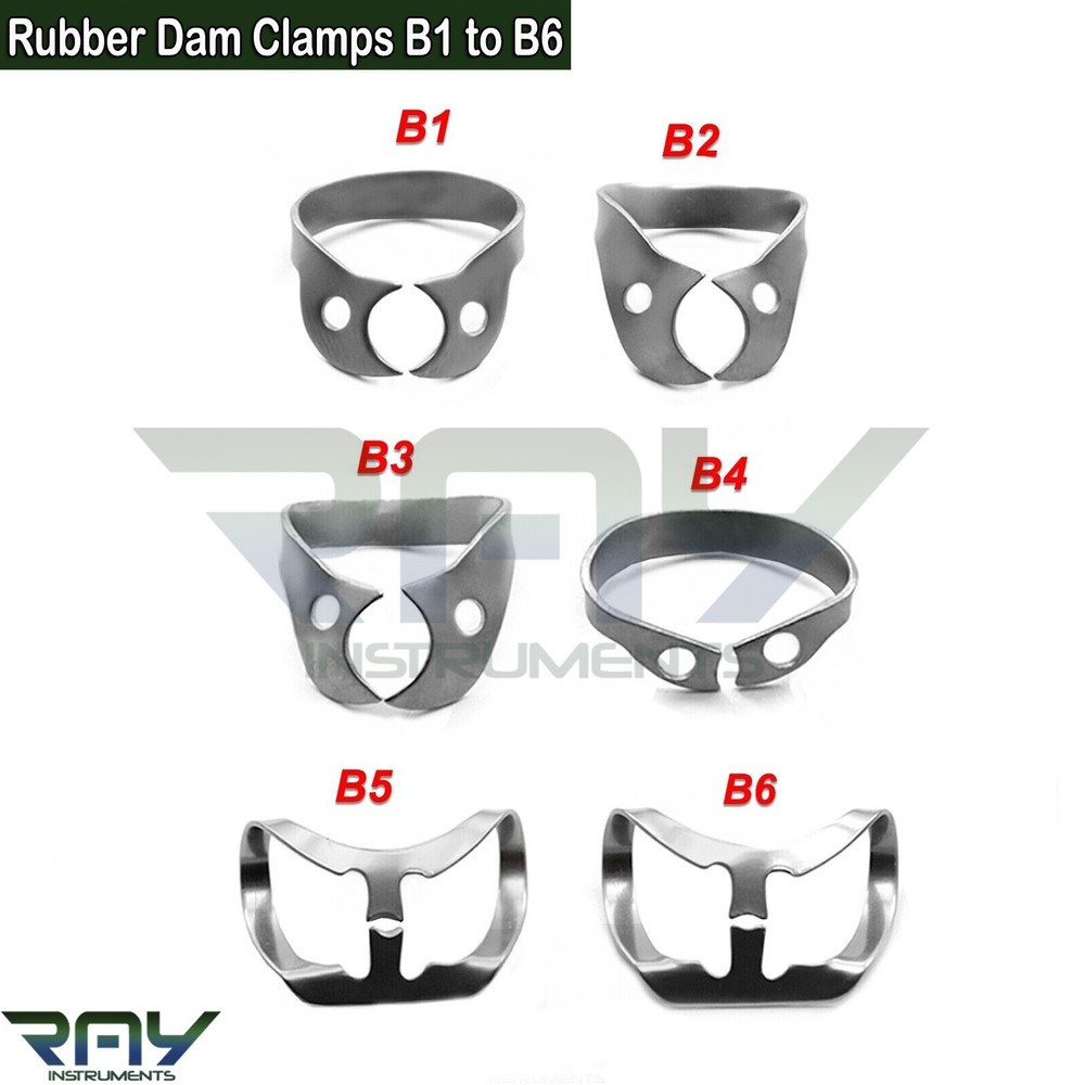 Universal Rubber Dam Brinker Clamps Upper Lower B1 B2 B3 B4 B5 B6 Dentist Tools