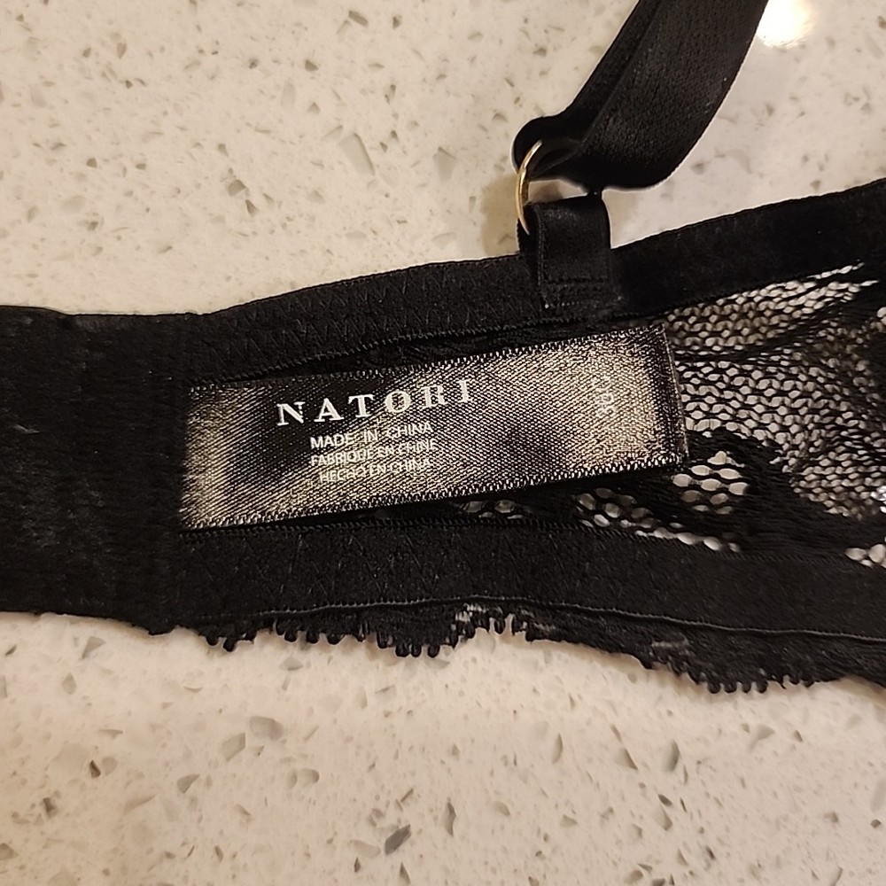 Natori Bra 36C Black Underwire Lined 21040