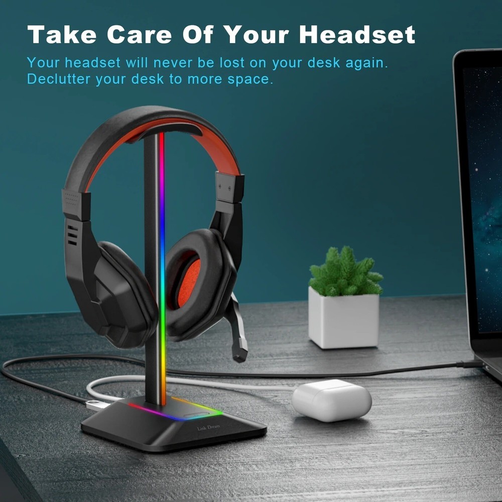 RGB Neon Light Gaming Headphone Stand
